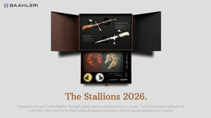 Contenido del set The Stallions 2026 con 2 aerográfos Adventus de Gaahleri referencia 47743