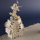 Foto del castillo de mando de la maqueta del portaaviones nuclear norteamericano Gerald Ford CVN-78 en escala 1:350 de Trumpeter con referencia 05638