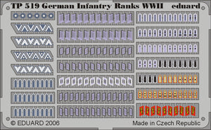 Fotograbados con rangos de infantería alemanes de la Segunda Guerra Mundial en escala 1:35 de Eduard referencia TP 519