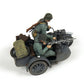 Vista lateral derecha de la maqueta de la moto alemana con sidecar Zundapp K800 en escala 1:35 de Zvezda referencia 3717