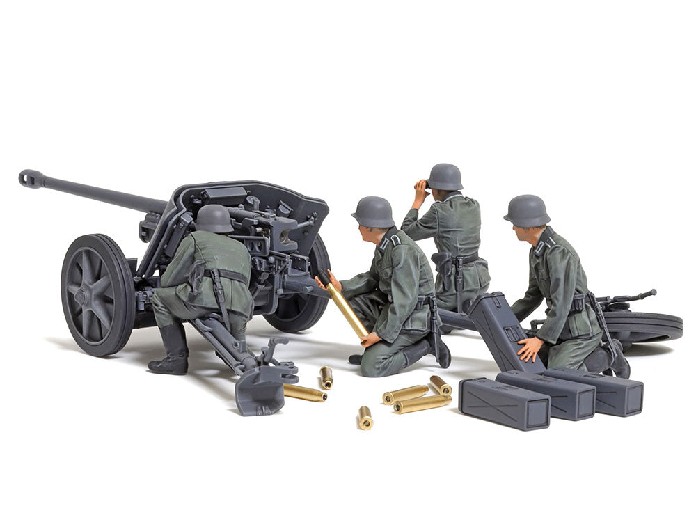 Foto trasera del cañón anticarro PaK38 a escala 1:35 de Tamiya referencia 35392