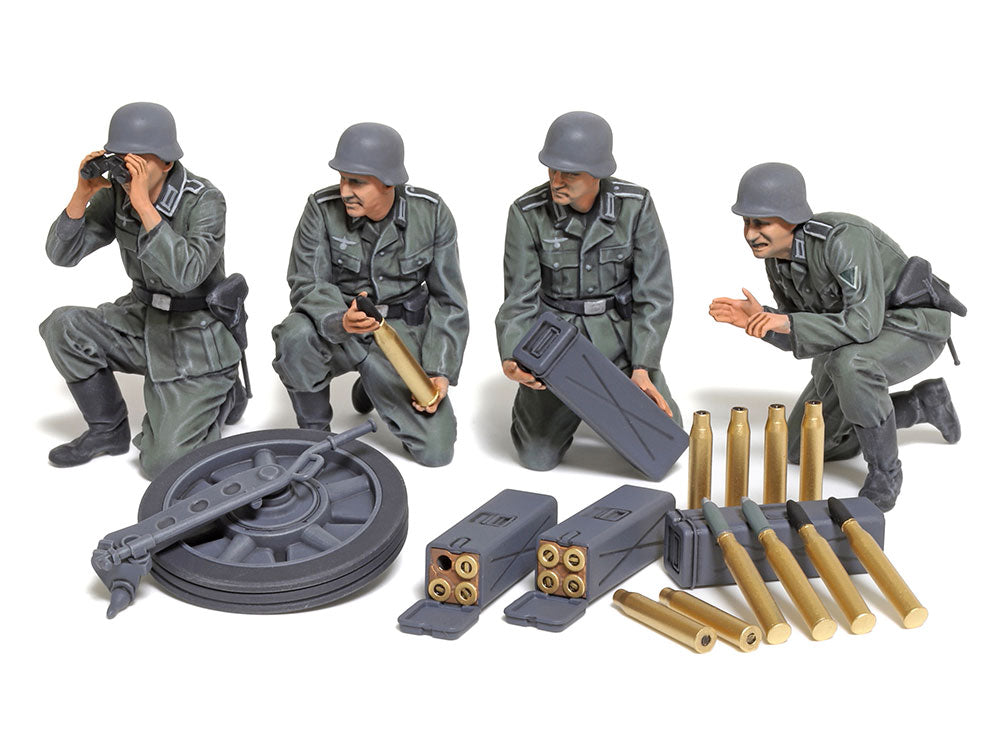 Figuras y complementos de los artilleros del cañón anticarro PaK38 a escala 1:35 de Tamiya referencia 35392