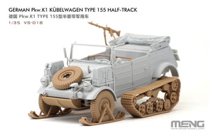 Foto de la maqueta del vehículo alemán Kubelwagen en su version halftrack en escala 1:35 de Meng con referencia VS-018