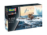 Caja de la maqueta del submarino alemán Type VII C/41 en escala 1:350 de Revell referencia 05154