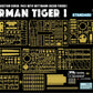 Detalle de las piezas de la maqueta del tanque alemán Tiger I de producción inicial durante la batalla de Kursk, con figura de Wittmann en escala 1:35 de RFM referencia 5139