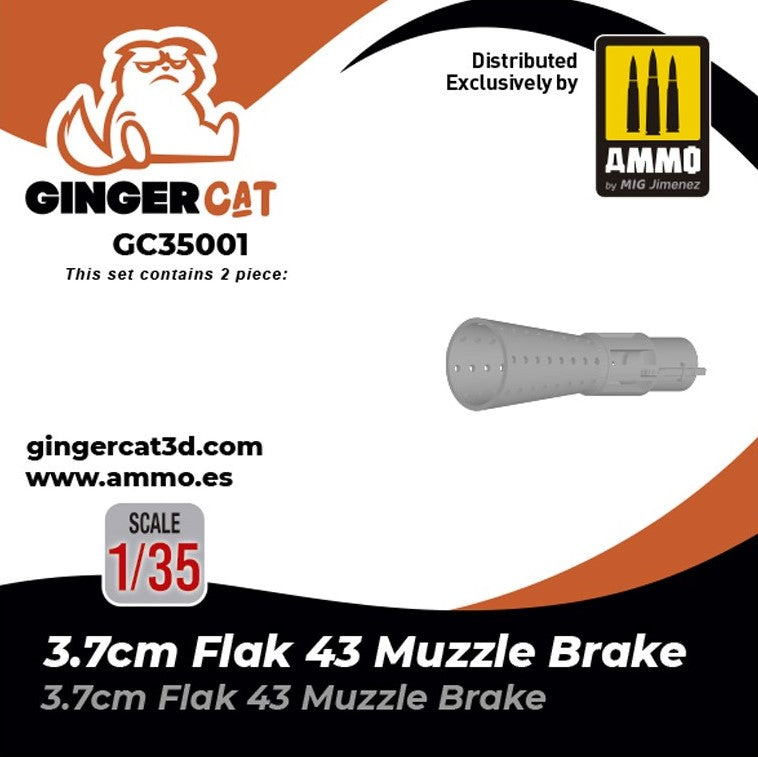 GINGERCAT (1/35) 3.7 cm Flak 43 Muzzle Break (2 uds.)