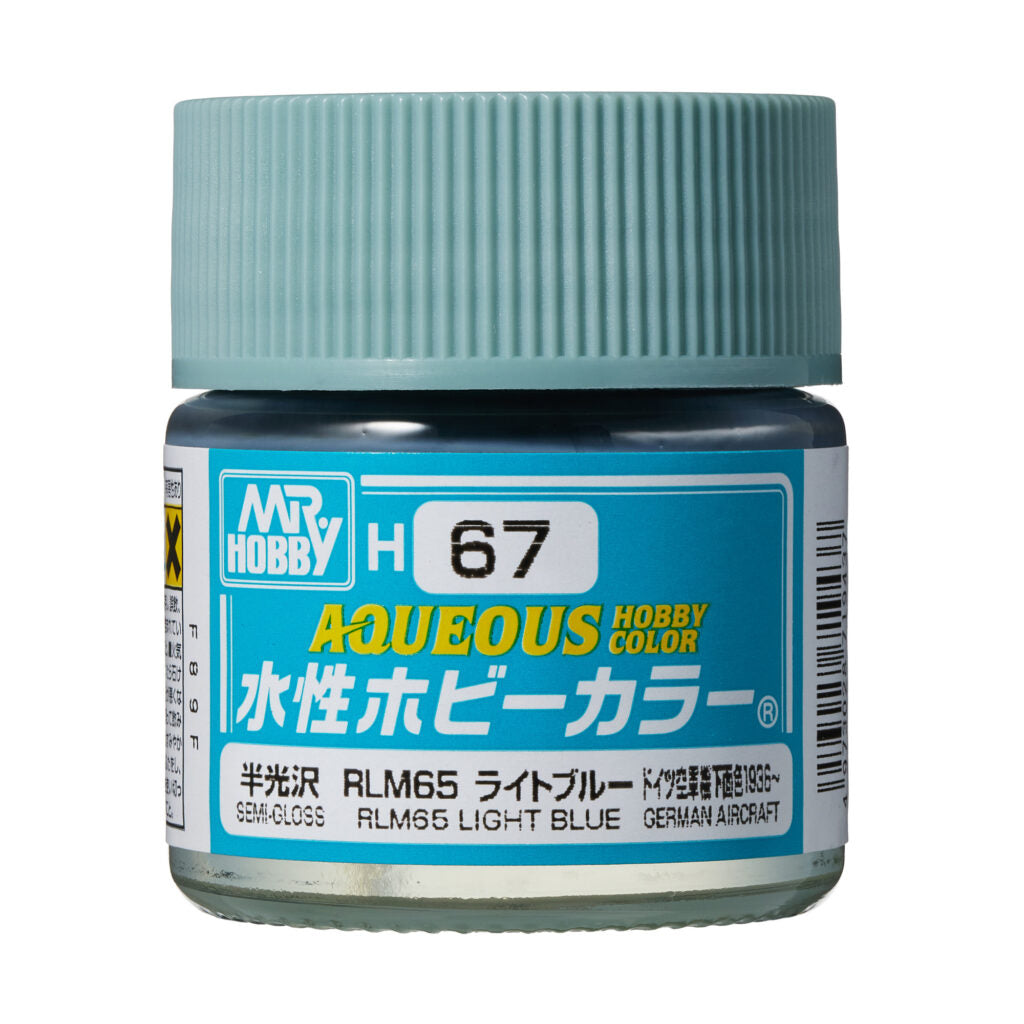 Bote de pintura acrílica de 10ml color Azul Claro RLM65 H67 de Gunze de la gama Aqueous