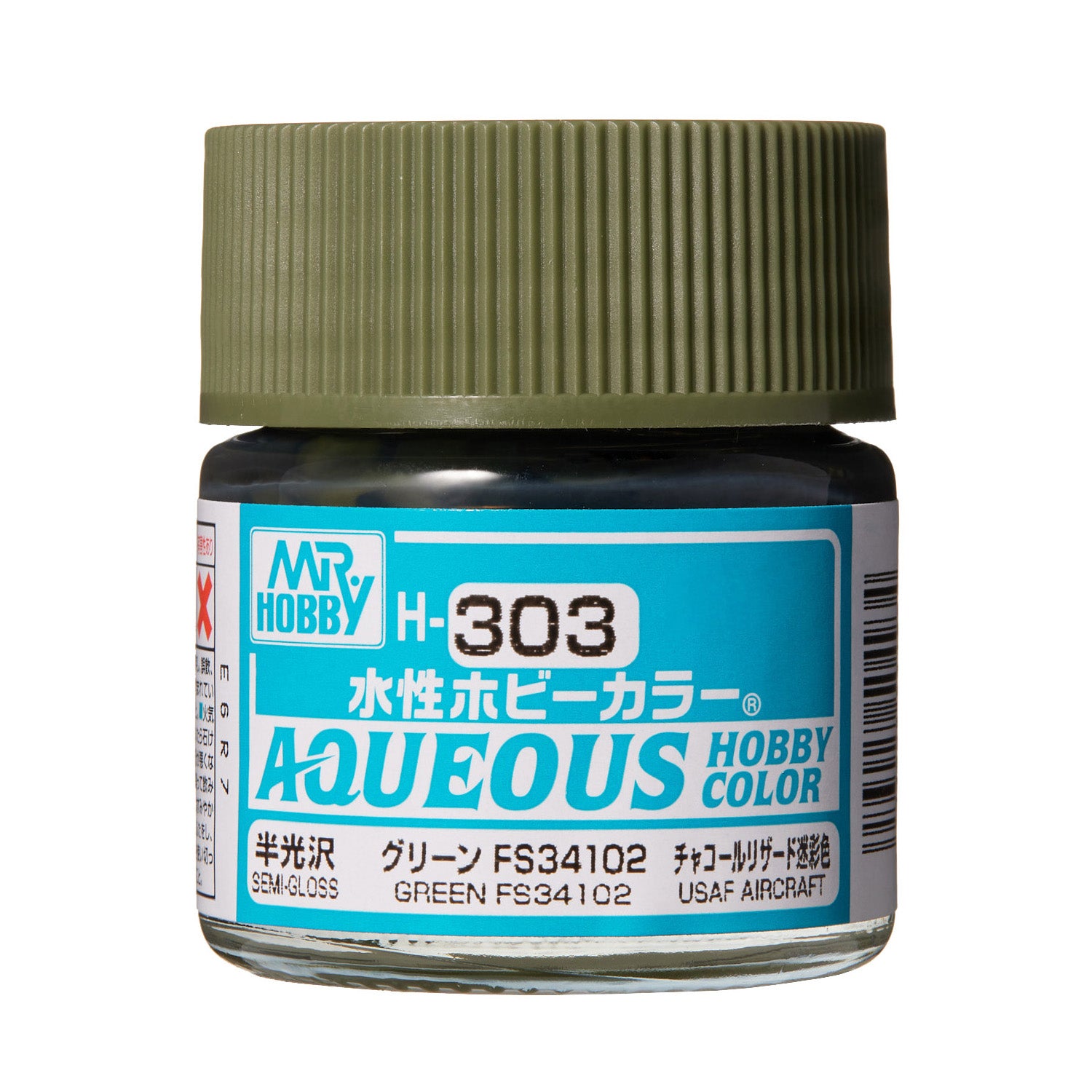 Bote de pintura de 10ml de color verde FS 34102 de la gama Aqueous de Mr Hobby referencia H-303