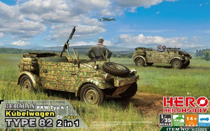 HERO HOBBY KITS (1/35) German PKW Typ k1 Kübelwagen Type 82 2 in 1 + MG34