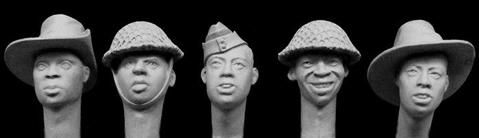 HORNET (1/35) 5 heads, Black troops in British service WW2 (HAH06)