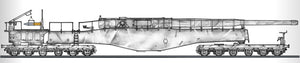 HASEGAWA (1/72) German Railway Gun K5 (E) Leopold Winter Camouflage w/Figure