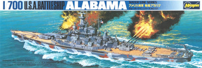 Foto de la portada de la maqueta del acorazado norteamericano USS Alabama BB60 en escala 1:700 de Hasegawa referencia 49608