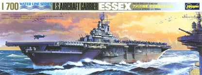 Foto de la portada de la caja del portaviones norteamericano USS Essex en escala 1:700 de Hasegawa referencia WL707