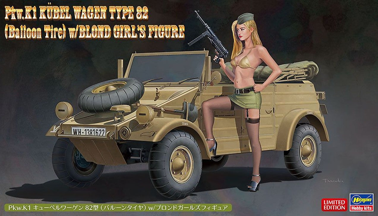 HASEGAWA (1/24) Pkw.K1 Kübelwagen Type 82 (Balloon Tire) w/Blonde Girl's Figure