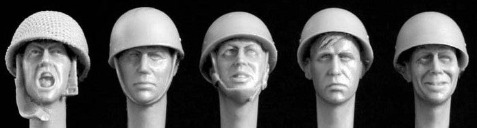 HORNET (1/35) 5 heads, Brit. rimless AFV/para helmet (HBH05)