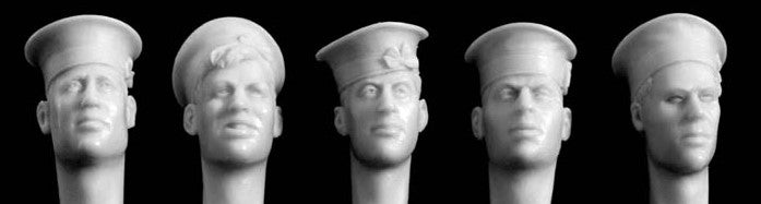 HORNET (1/35) 5 heads wearing British sailor cap, post 1930 (HBH08)