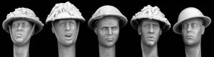 HORNET (1/35) 5 Heads in British Mk. II Helmets with Netting, WWII (HBH12)