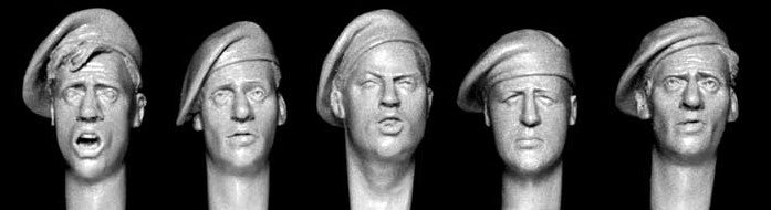 HORNET (1/35) 5 heads with British WW2 style unbadged berets (HBH14)