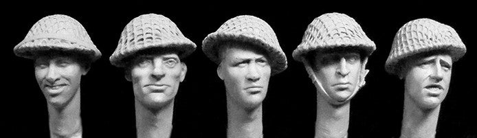 HORNET (1/35) 5 heads, Brit. Late WW2 berets/Polish paras (HBH21)