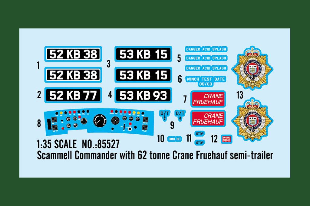 Calcas de la maqueta pintada del camión pesado británico Scammell Commander en escala 1:35 de Hobby Boss referencia 85527