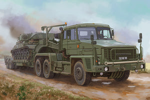 Portada de la caja de la maqueta del camión pesado británico Scammell Commander en escala 1:35 de Hobby Boss referencia 85527