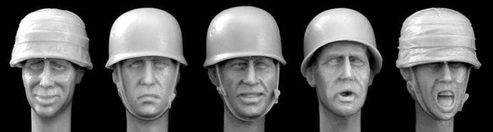 HORNET (1/35) 5 Heads in German Paratroop Helmets, WWII (HGH06)