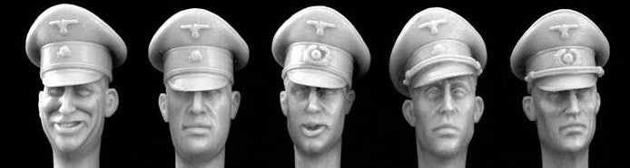 HORNET (1/35) German Heads w/ Officer formal Peak Caps WW II (HGH11)