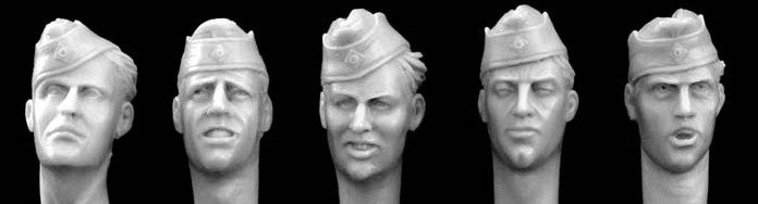 HORNET (1/35) German Heads w/ Army Side Caps WWII (HGH18)