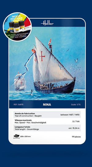 HELLER (1/75) Caravella La Niña (Starter Kit)