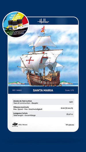 HELLER (1/75) Santa María Karavelle (Starter-Kit)