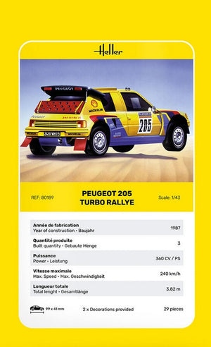 HELLER (1/43) Peugeot 205 Turbo Rally