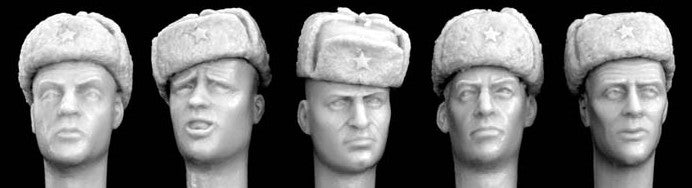 HORNET (1/35) Russian Heads w/ Winter Caps WWII (HRH06)