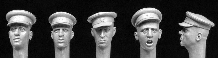 HORNET (1/35) Heads with Soviet WW2 Officers Caps (HRH07)