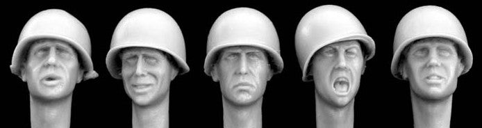 HORNET (1/35) 5 Heads wearing plain US helmets M1 (HUH01)