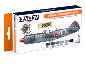 Set de pinturas con base laca para aviones de soviéticos de finales de la Segunda Guerra Mundial del fabricante Hataka referencia CS20