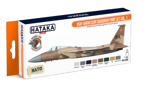 Set de pinturas con base laca para aviones del escuadrón de agresores de la USAF del fabricante Hataka referencia CS29