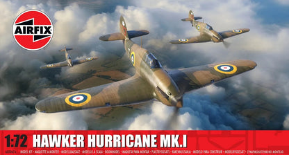 Portada de la caja de la maqueta del caza británico Hawker Hurricane Mk.I en escala 1:72 de Airfix referencia A02067A