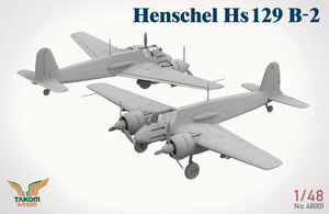 Vistas laterales de la maqueta del avión Hs129 B2 en escala 1:48 de Takom con referencia 48001