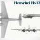 Vistas frontal, inferior y superior de la maqueta del avión Hs129 B2 en escala 1:48 de Takom con referencia 48001