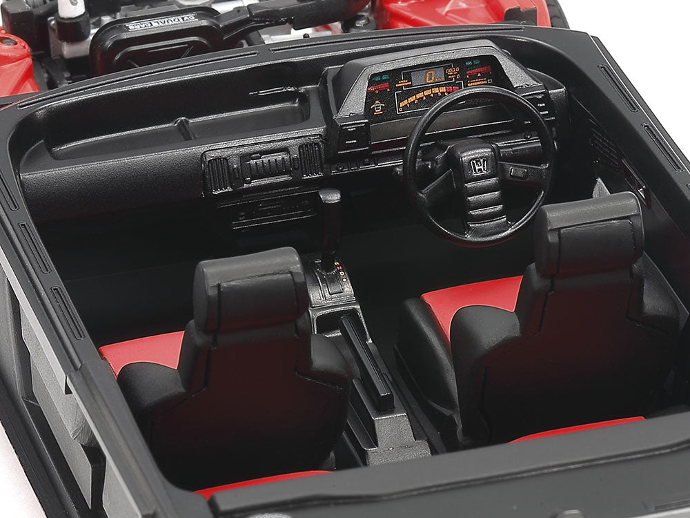Detalle interiores de la maqueta del Honda Prelude XX en escala 1:24 de Tamiya referencia 24032