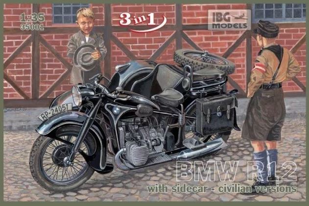 IBG MODELS (1/35) BMW R12 with Sidecar - Civilian Versions