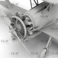 Detalle del motor de la maqueta del avión alemán Hs 123 A-1 en escala 1:32 de ICM referencia 32015