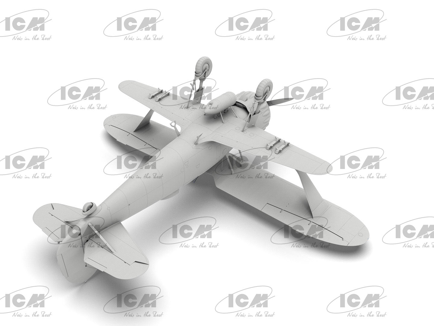 Foto inferior de la maqueta del avión alemán Hs 123 A-1 en escala 1:32 de ICM referencia 32015
