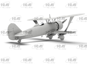 Foto lateral de la maqueta del avión alemán Hs 123 A-1 en escala 1:32 de ICM referencia 32015