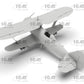 Foto trasera de la maqueta del avión alemán Hs 123 A-1 en escala 1:32 de ICM referencia 32015