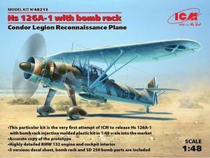ICM (1/48) Hs 126A-1 with bomb rack Condor Legion Reconnaissance Plane