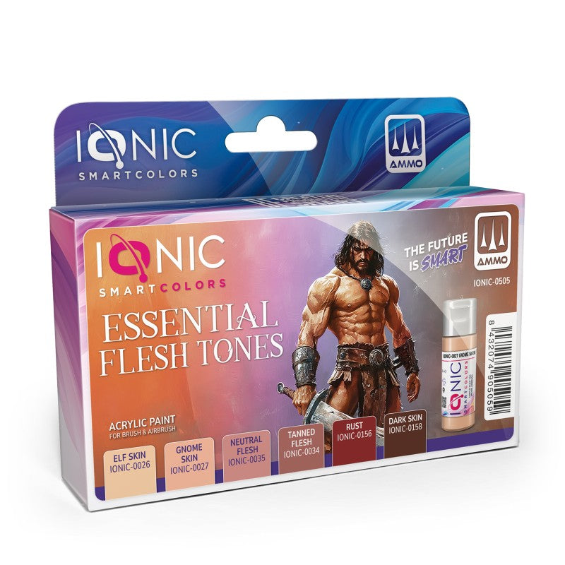 Set de pinturas de colores carner para figuras de la serie IONIC de Ammo con referencia 0505