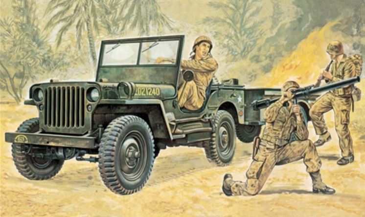 ITALERI (1/35) Willys Jeep with Trailer