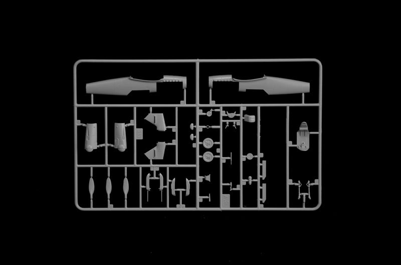 Piezas 1 de la maqueta del caza alemán Bf-109 G-6 en escala 1:72 de Italeri referencia 1483