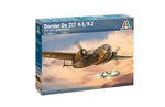 Portada de la caja de la maqueta del bombardero alemán Dornier Do 217 K1/K2 en escala 1:72 de Italeri referencia 1488